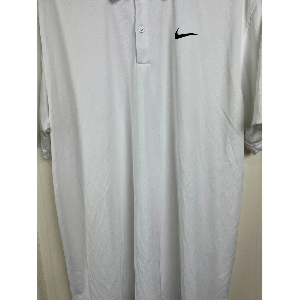 Nike Golf Polo Mens XL Dri-Fit Short Sleeve Athletic Shirt DH0822-100 White B17‎